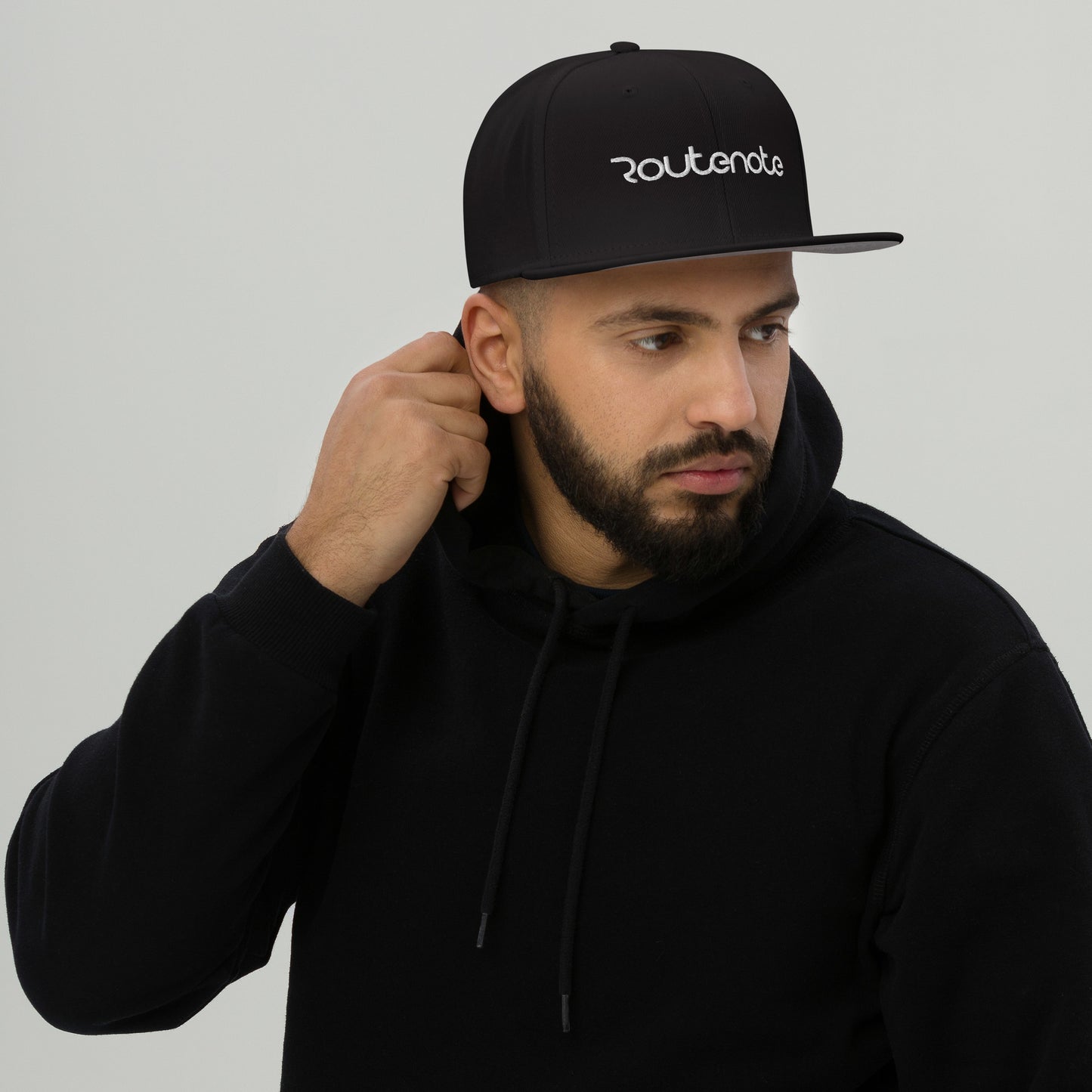 RouteNote Logo Snapback Hat - Black