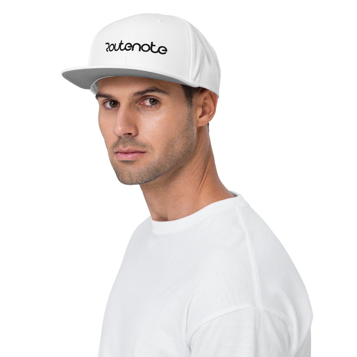 RouteNote Logo Snapback Hat - White