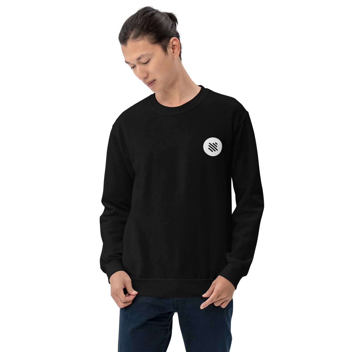 Bass Boost Crewneck Sweatshirt - Front & Back Logo (White)