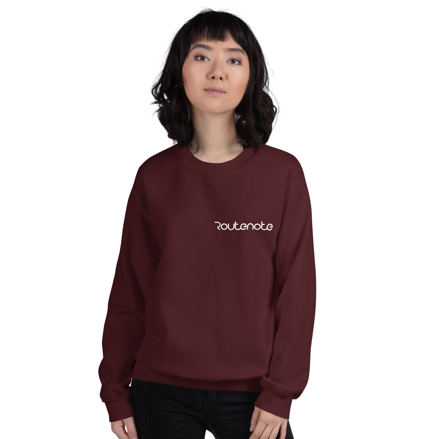 RouteNote Unisex Long Sleeved Sweatshirt - White Text