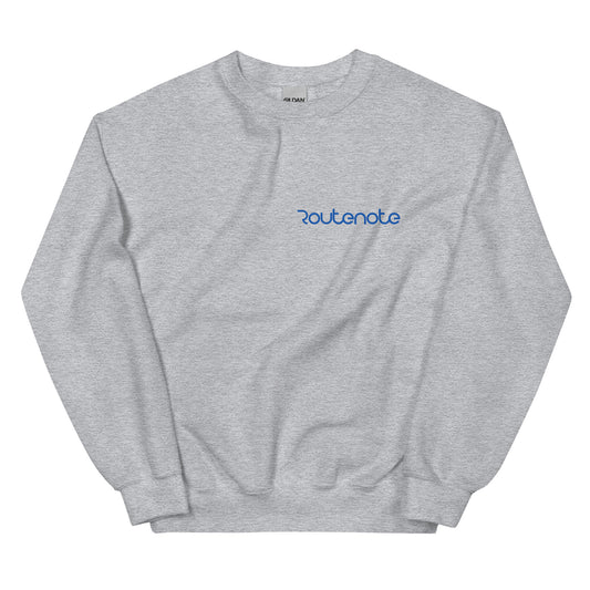 RouteNote Unisex Long Sleeved Sweatshirt - Blue Text