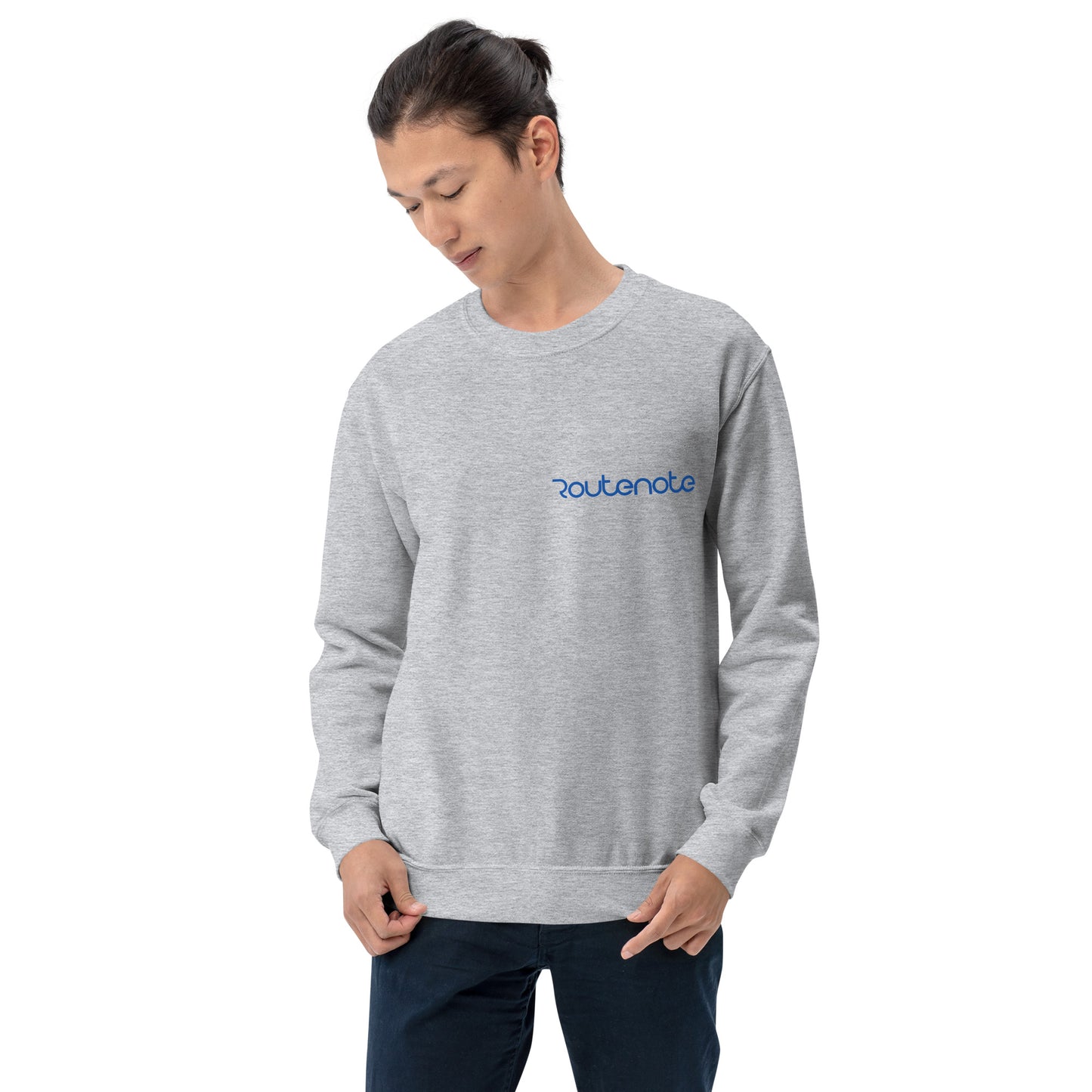 RouteNote Unisex Long Sleeved Sweatshirt - Blue Text