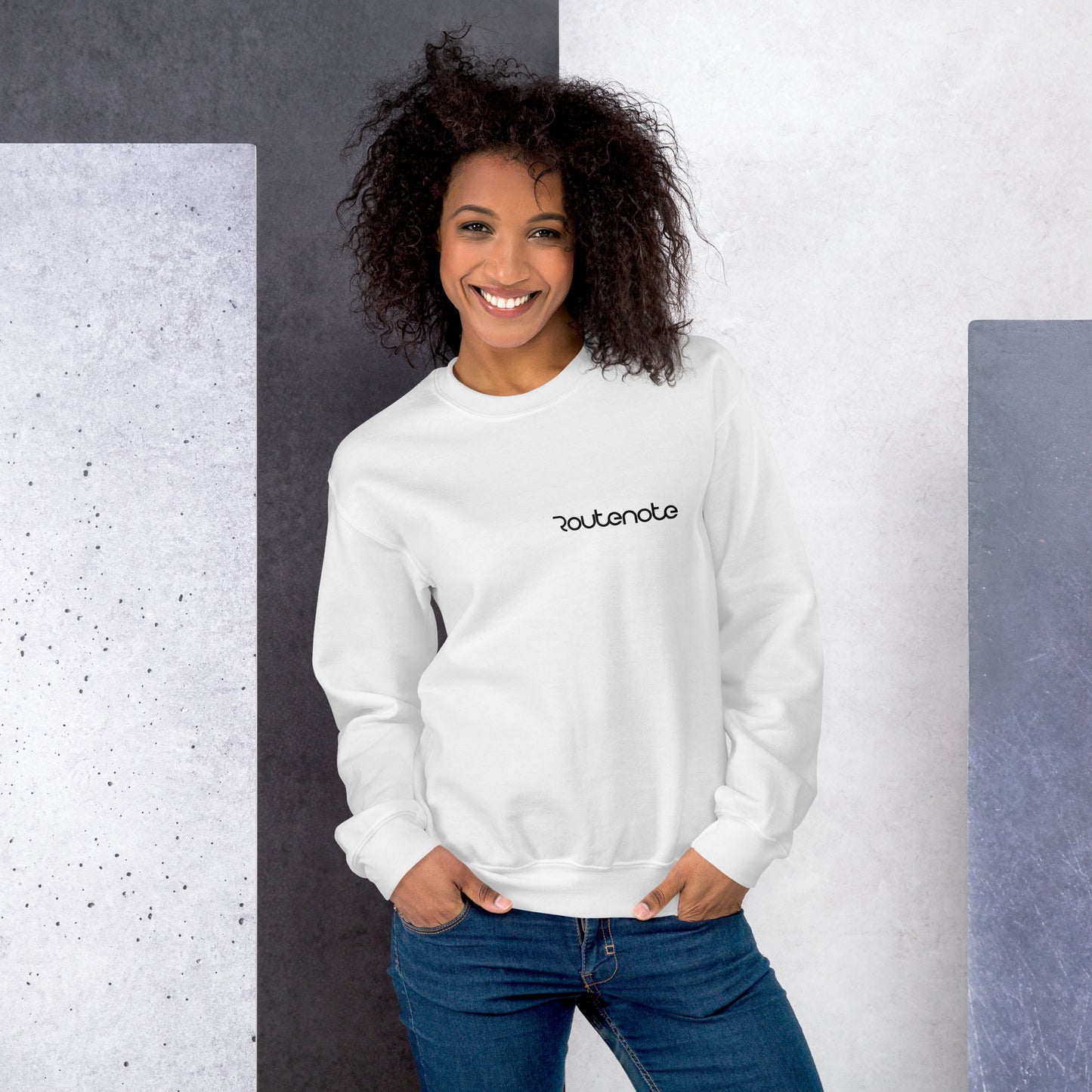 RouteNote Unisex Long Sleeved Sweatshirt - Black Text