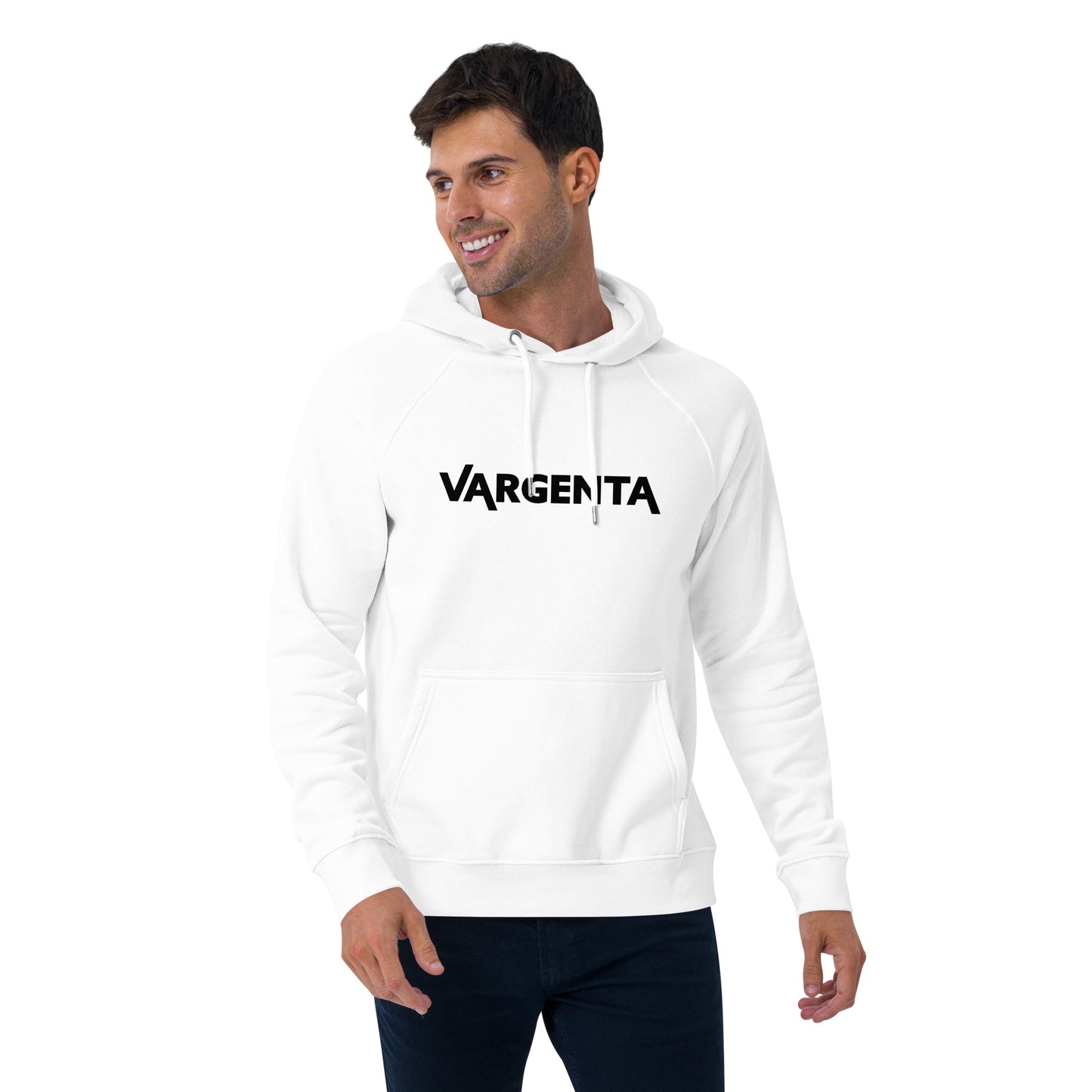 VARGENTA White Unisex eco raglan hoodie