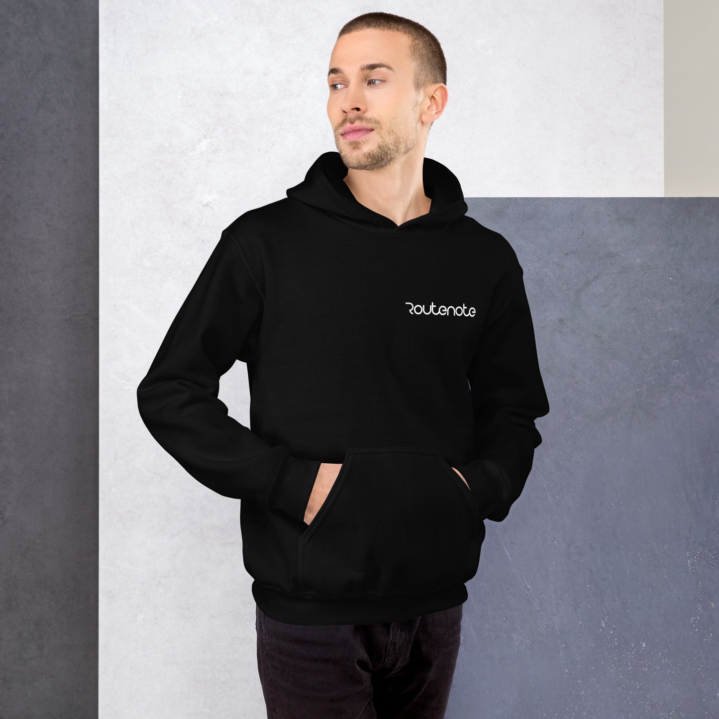 RouteNote Unisex Hoodie - White Text