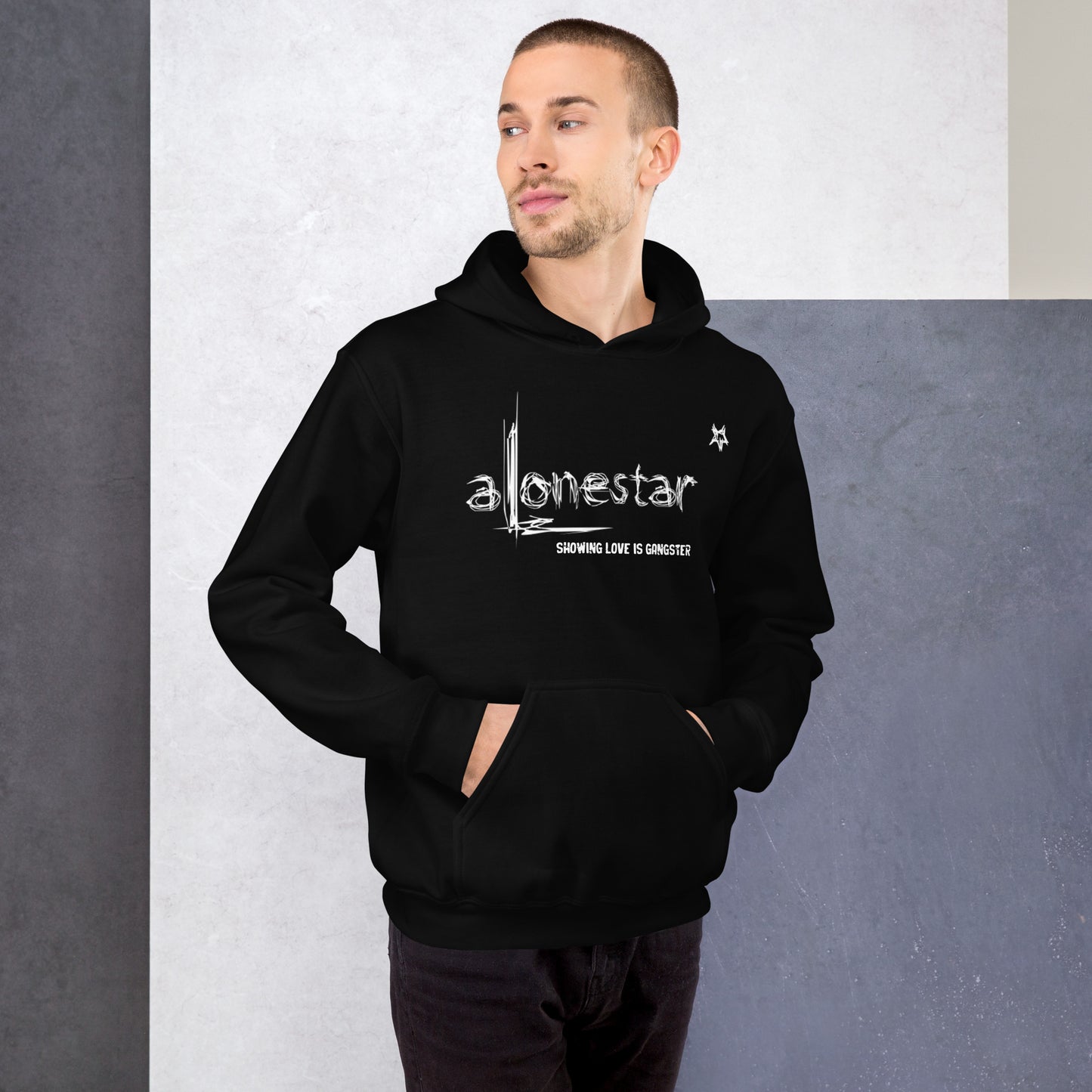 Showing Love is Gangster Alonestar Hoodie - White Logo