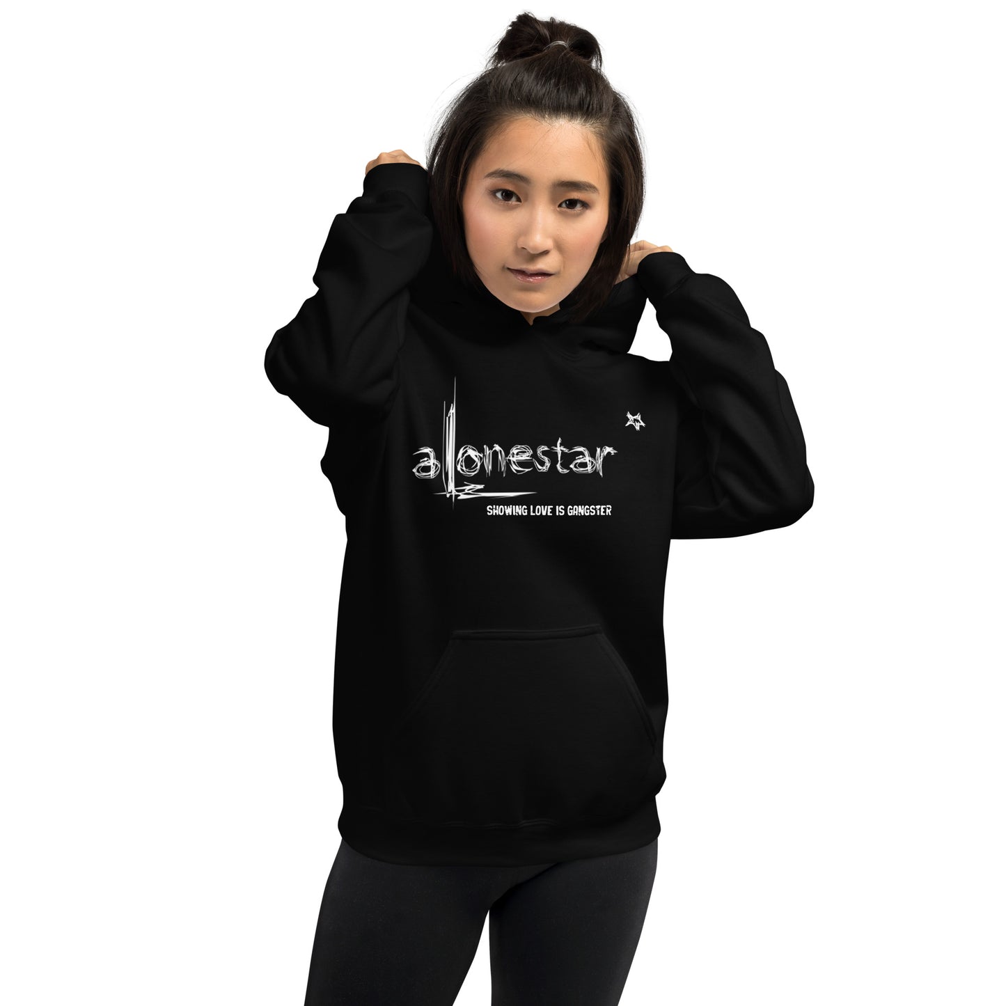 Showing Love is Gangster Alonestar Hoodie - White Logo