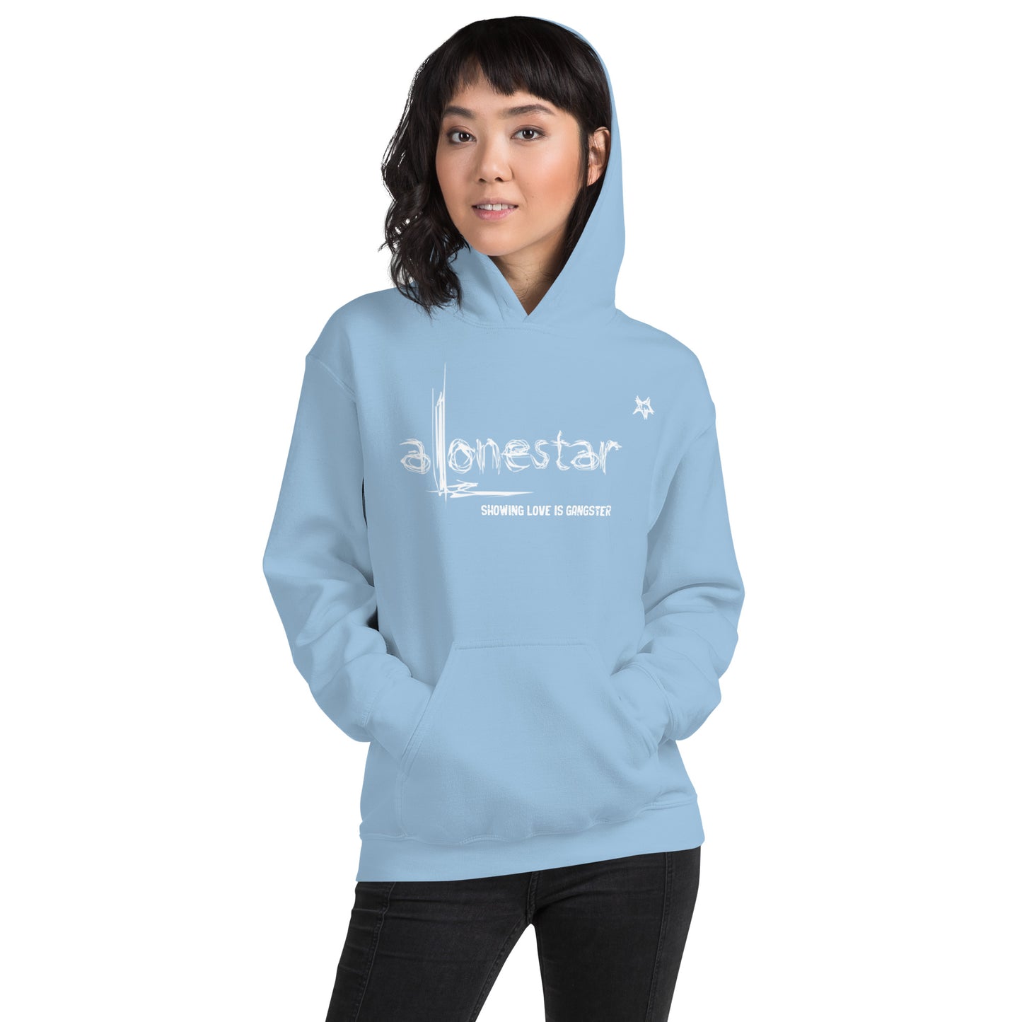 Showing Love is Gangster Alonestar Hoodie - White Logo