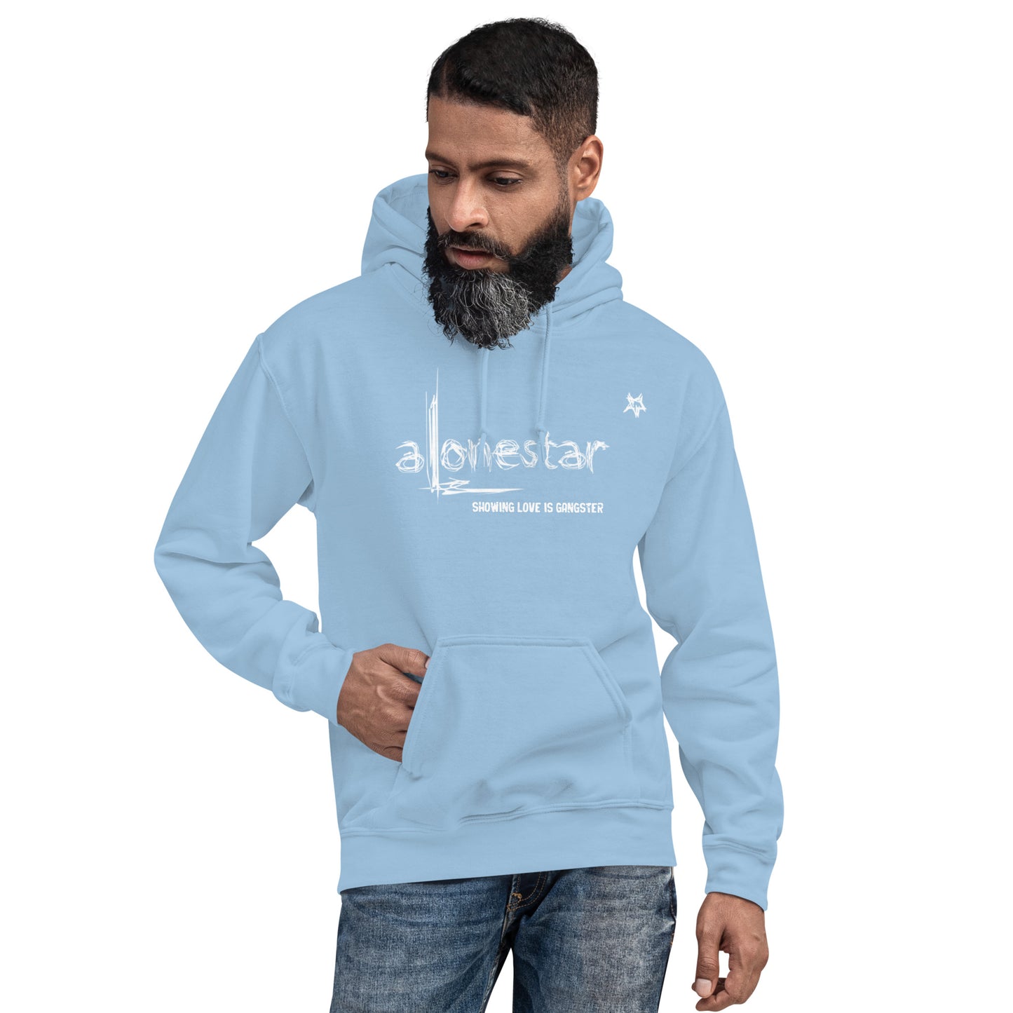 Showing Love is Gangster Alonestar Hoodie - White Logo