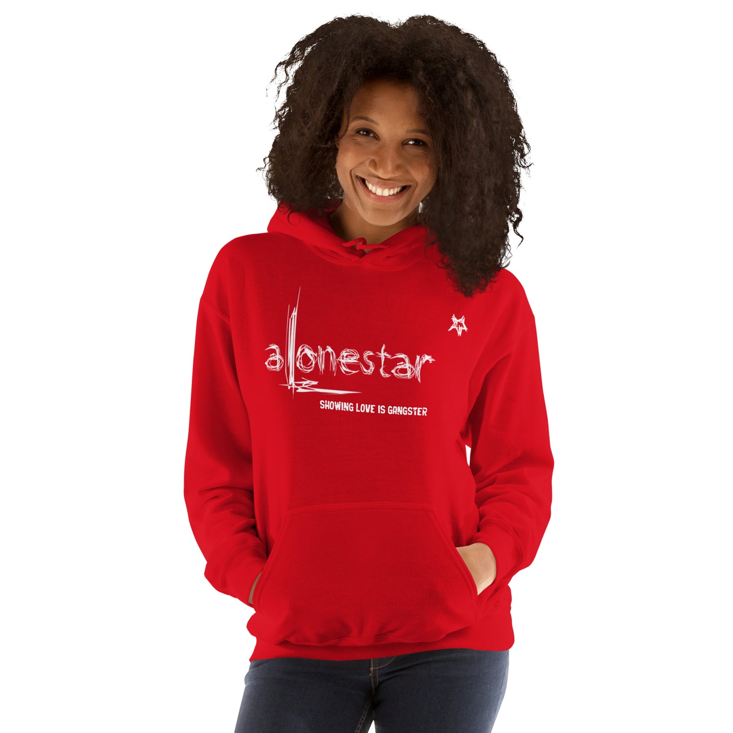 Showing Love is Gangster Alonestar Hoodie - White Logo