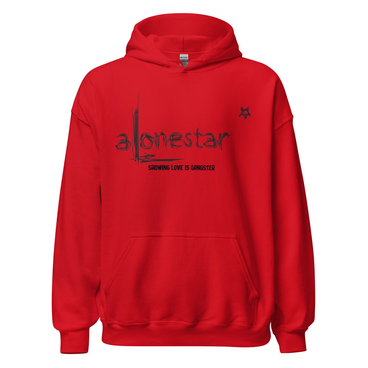 Showing Love is Gangster Alonestar Hoodie - Black Logo