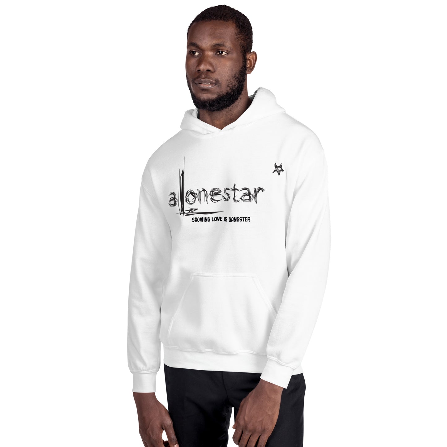 Showing Love is Gangster Alonestar Hoodie - Black Logo