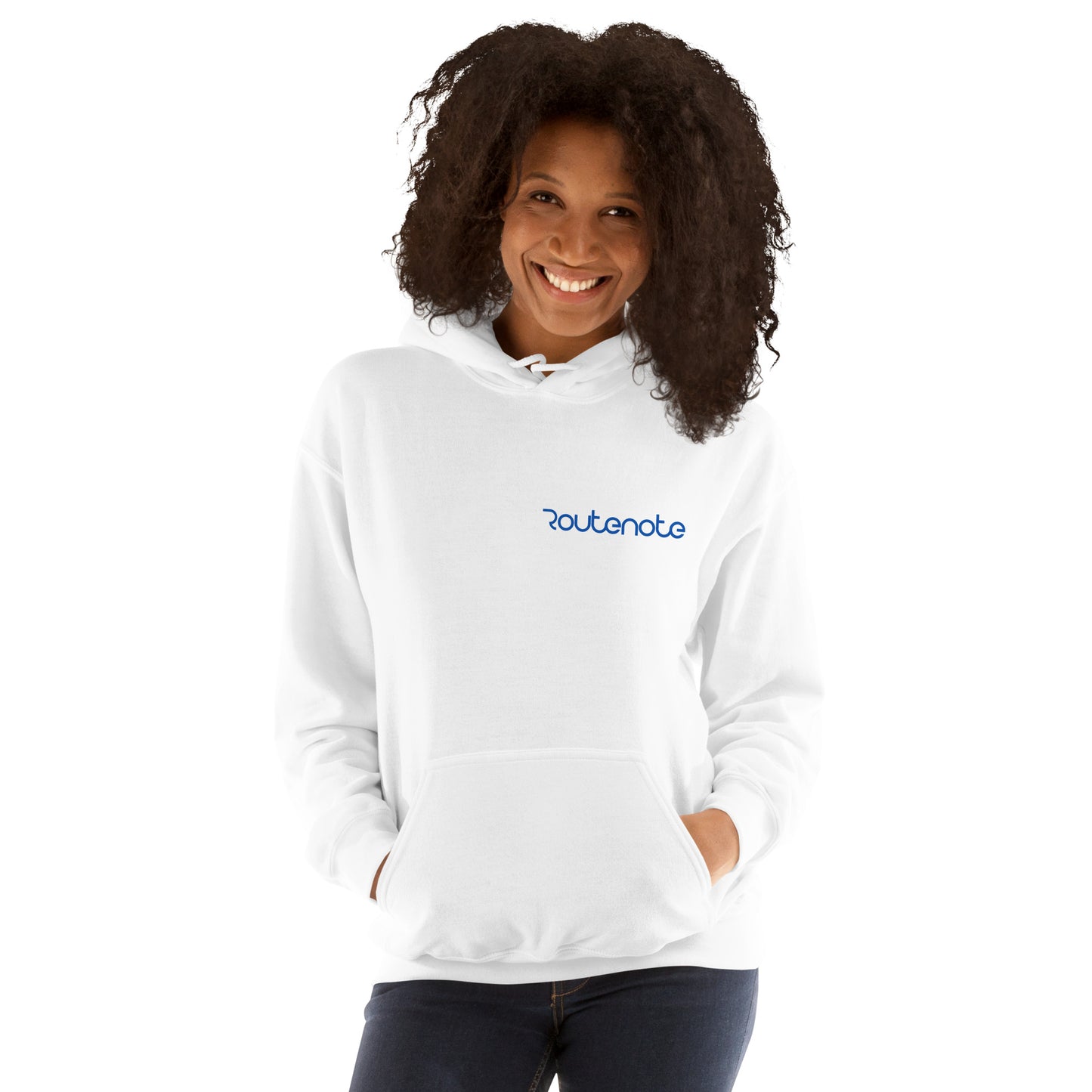 RouteNote Unisex Hoodie - Blue Text