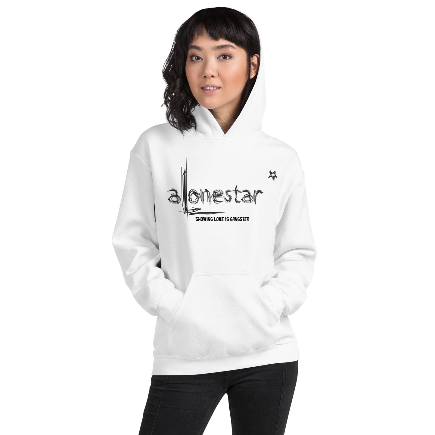 Showing Love is Gangster Alonestar Hoodie - Black Logo