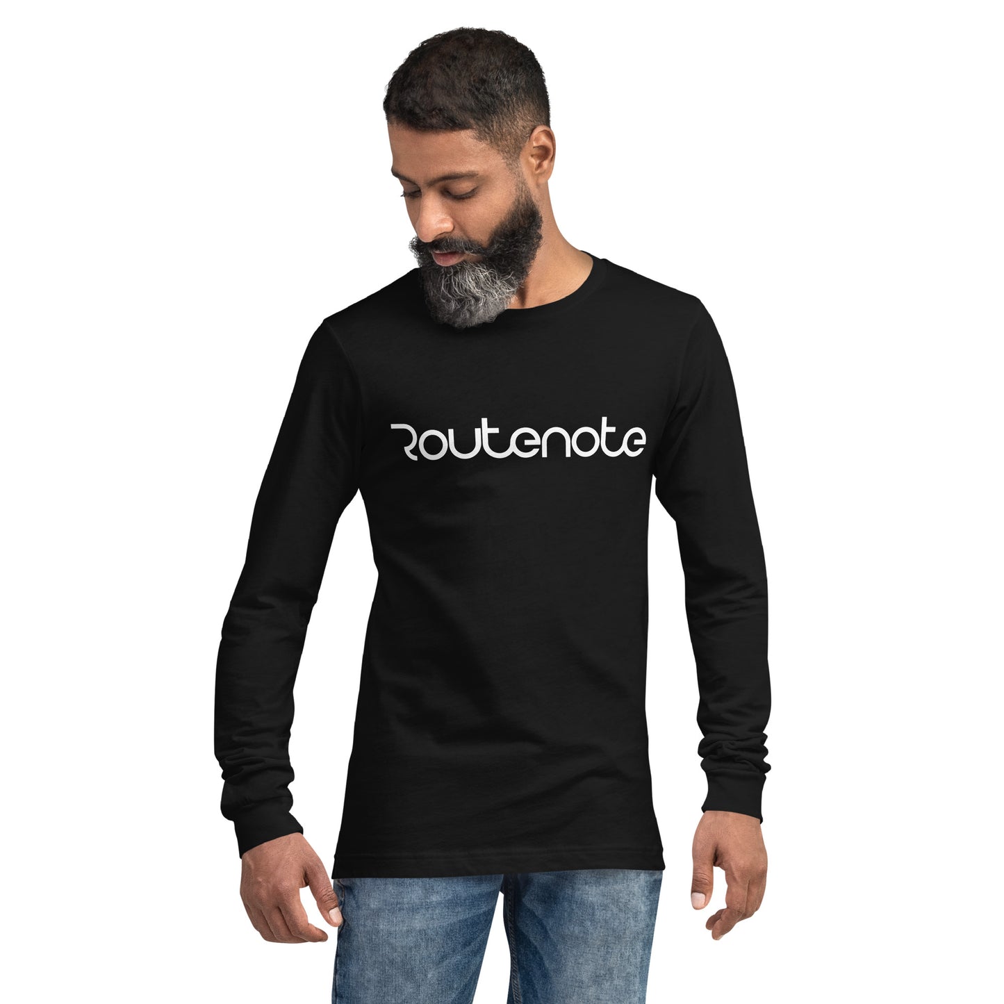 RouteNote Unisex Long Sleeve Tee - White Text Logo