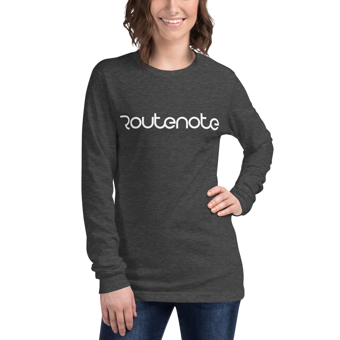 RouteNote Unisex Long Sleeve Tee - White Text Logo