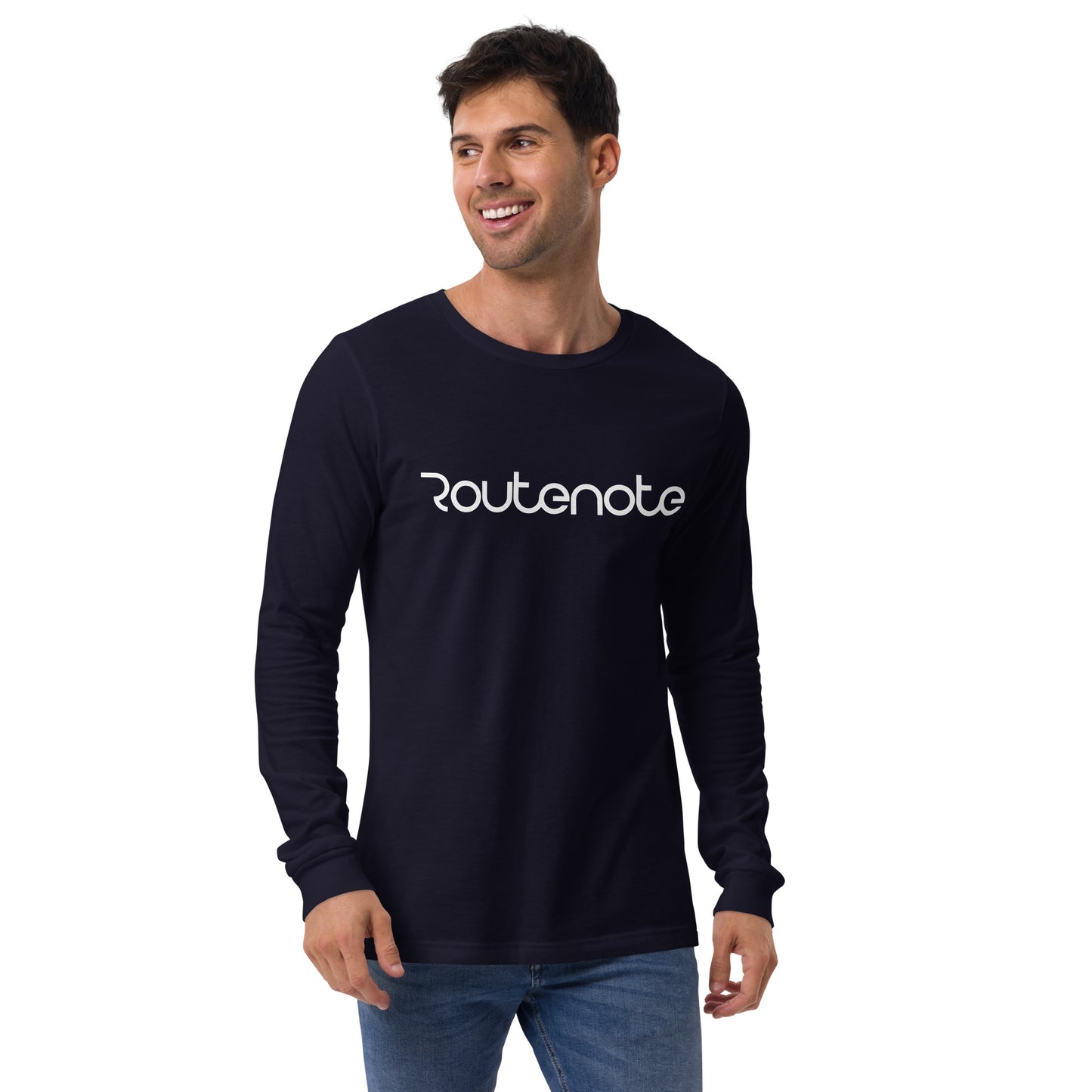 RouteNote Unisex Long Sleeve Tee - White Text Logo