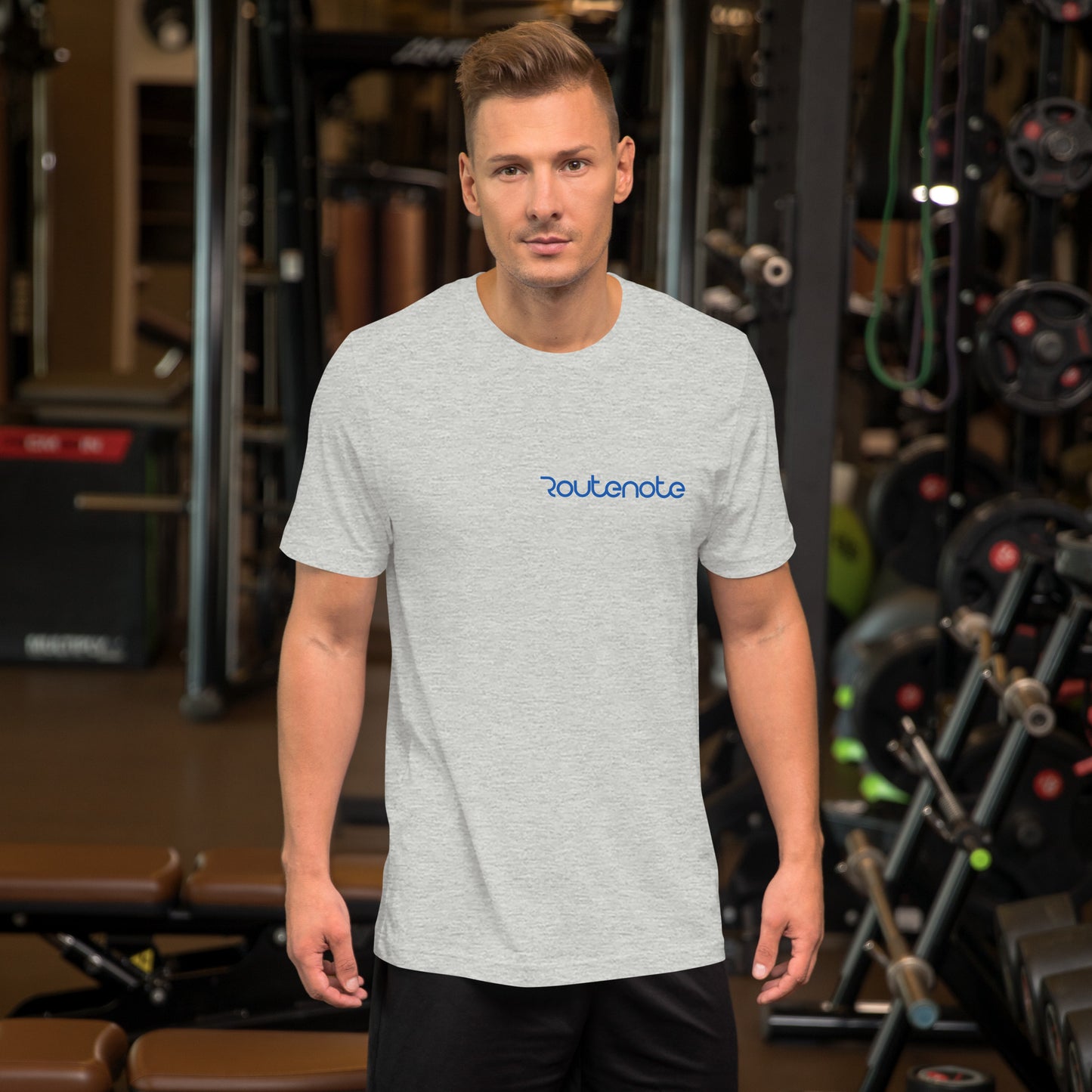 RouteNote Unisex T-shirt - Blue Text