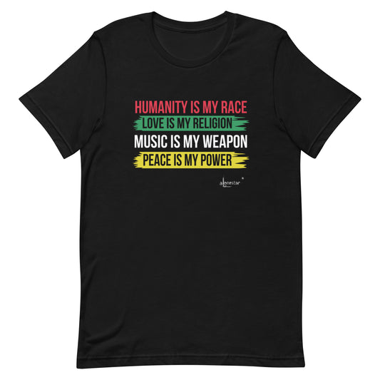 Humanity is my Race Alonestar T-Shirt in Black