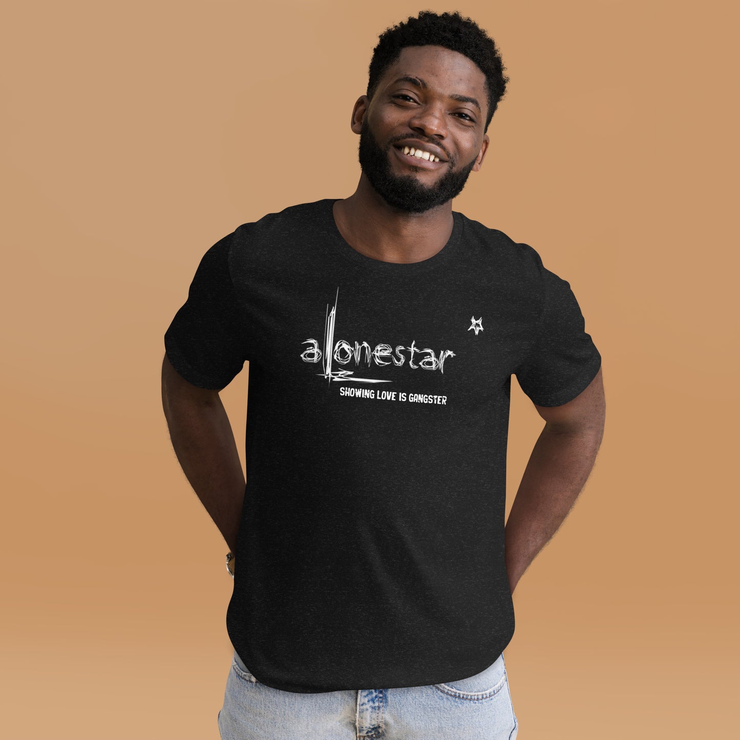 Showing Love is Gangster Alonestar T-shirts - White Logo