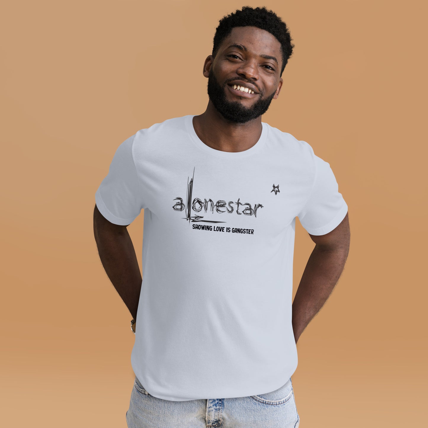 Showing Love is Gangster Alonestar T-shirts - Black Logo