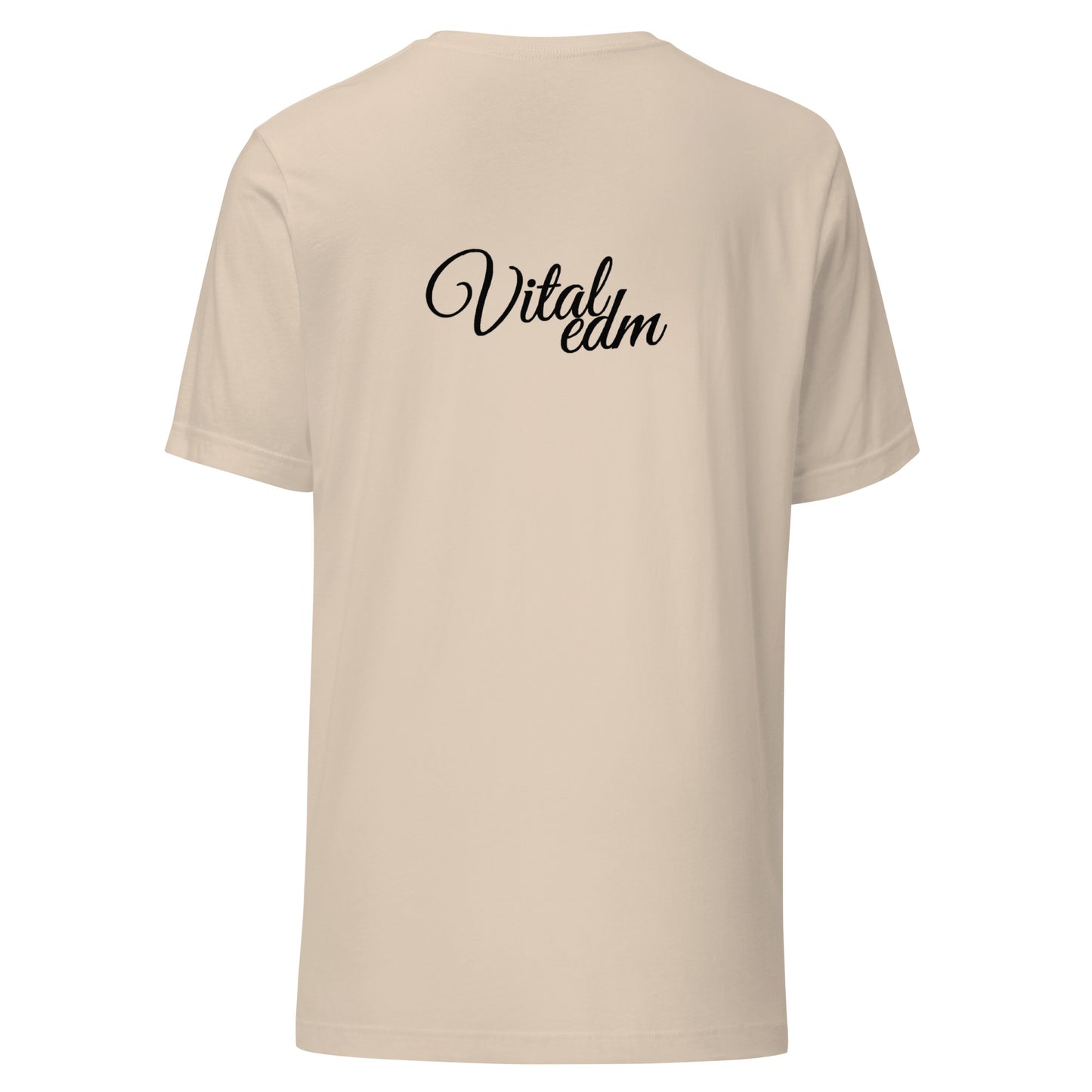 Vital EDM - Unisex t-shirt Front and Back (Black Logo)