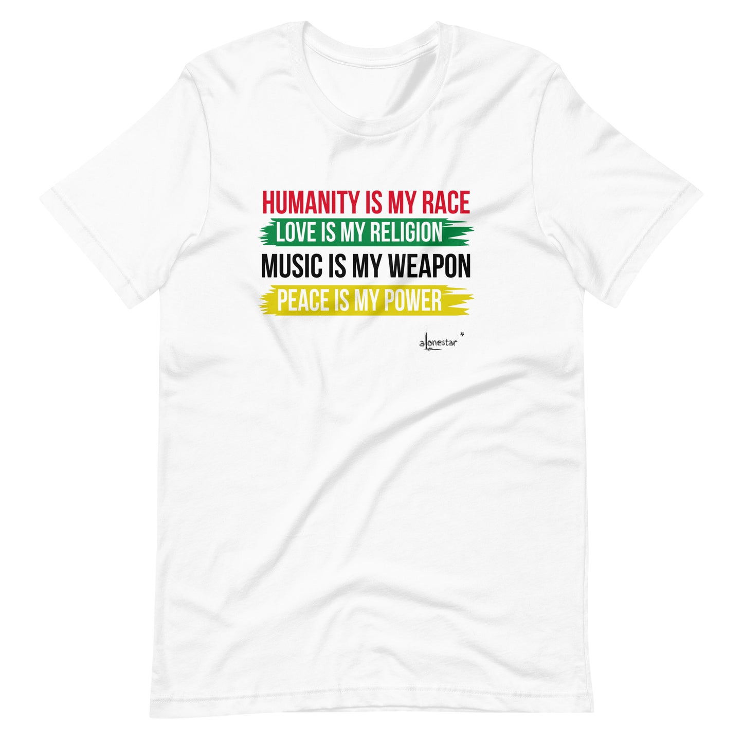 Humanity is my Race Alonestar T-Shirt in White