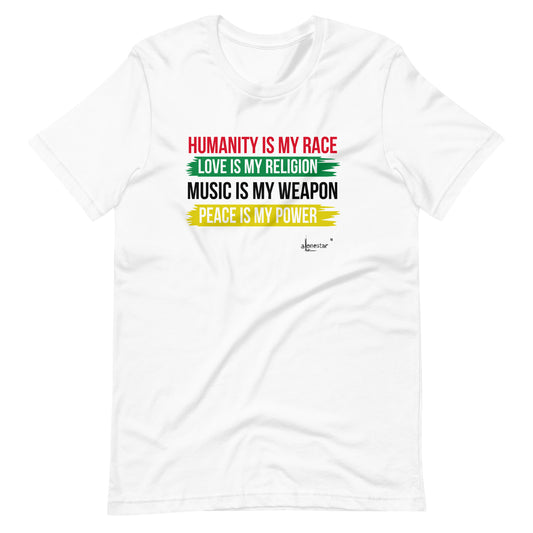 Humanity is my Race Alonestar T-Shirt in White