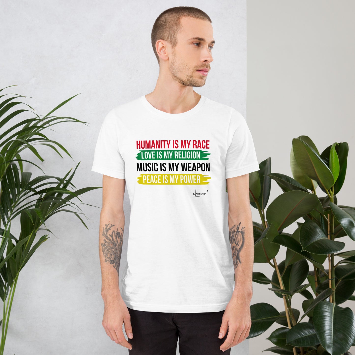 Humanity is my Race Alonestar T-Shirt in White