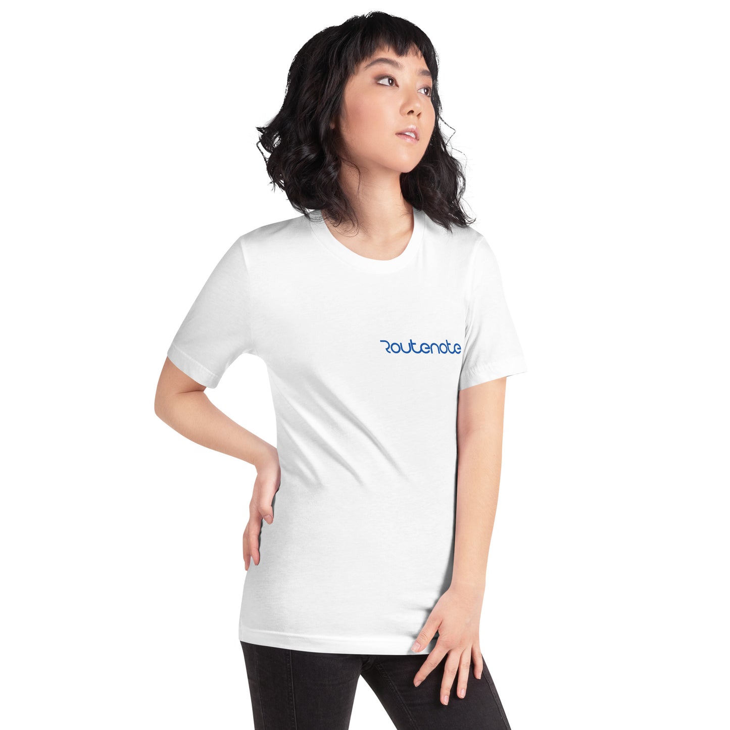 RouteNote Unisex T-shirt - Blue Text